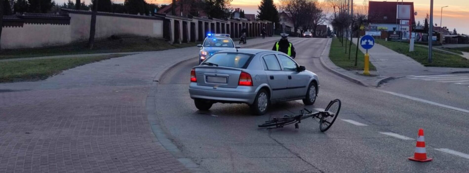 Potrącenie rowerzysty w Ełku